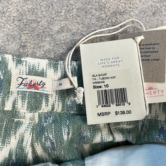 NWT Faherty Isla Short Tuscan Ikat High Rise Paperbag Belted Sz 10 - Picture 7 of 12